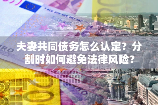 北京夫妻共同债务怎么认定？分割时如何避免法律风险？